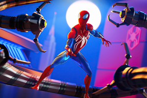 Spiderman Fighting Bad Guys (2560x1024) Resolution Wallpaper