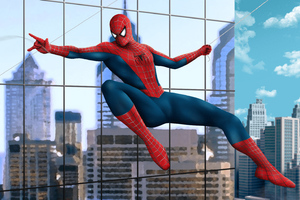 Spiderman Flying (2048x1152) Resolution Wallpaper