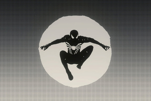 Spiderman From Minimal 4k (1336x768) Resolution Wallpaper