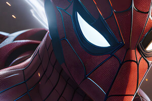 Spiderman Glowing Eyes 4k (320x240) Resolution Wallpaper