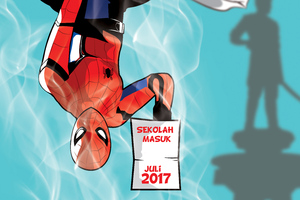 Spiderman Hanging Down 8k