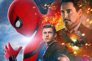 Spiderman Homecoming Iron Man (320x240) Resolution Wallpaper
