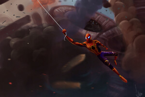 Spiderman Infinity War (1336x768) Resolution Wallpaper