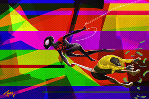 Spiderman Into The Spider Verse Fan Art 4k (2048x2048) Resolution Wallpaper