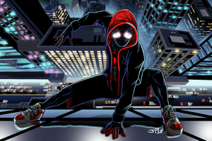 SpiderMan Into The Spider Verse Movie Art (2048x2048) Resolution Wallpaper