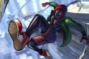 Spiderman Into The Spiderverse Digital Art 4k (2560x1080) Resolution Wallpaper