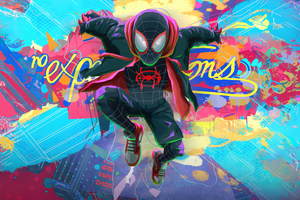 Spiderman Into The Spiderverse Fan Art 5k (2048x2048) Resolution Wallpaper