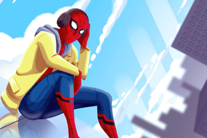 Spiderman Listening To Music (1280x720) Resolution Wallpaper