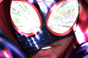 Spiderman Miles Morales Closeup (1600x1200) Resolution Wallpaper