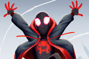 Spiderman Miles Morales New Art (1360x768) Resolution Wallpaper