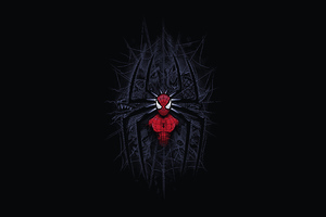 Spiderman Minimalist Digital Art 4k