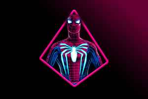 Spiderman Neon Artwork (3840x2160) Resolution Wallpaper