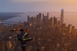 Spiderman Ps4 At City Edge 4k (1024x768) Resolution Wallpaper