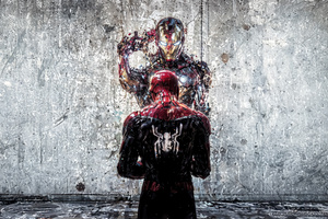 Spiderman Remembering Iron Man (2880x1800) Resolution Wallpaper