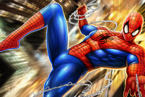Spiderman Spider Web Art (1280x800) Resolution Wallpaper