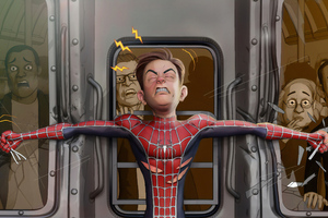 Spiderman Stoping Train