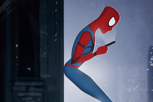 Spiderman Using Phone (1920x1080) Resolution Wallpaper