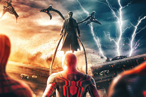 Spiderman Vs Doctor Octopus Poster (2560x1440) Resolution Wallpaper
