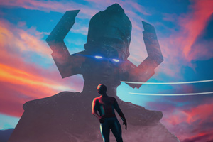 Spiderman Vs Galactus (2560x1700) Resolution Wallpaper