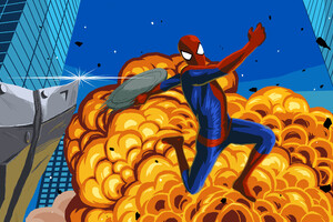 Spiderman Vs Rhino 8K Artwork (1280x800) Resolution Wallpaper