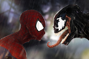 Spiderman Vs Venom Digital Artwork