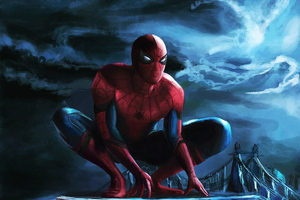 Spiderman Watching (1280x800) Resolution Wallpaper