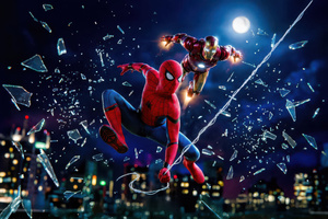 Spiderman X Iron Man Skyline Watcher (2880x1800) Resolution Wallpaper
