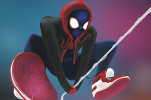 Spidey Into The Spiderverse (1336x768) Resolution Wallpaper
