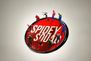 Spidey Squad 5k (1280x800) Resolution Wallpaper