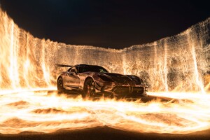 Sports Car On Fire (1152x864) Resolution Wallpaper