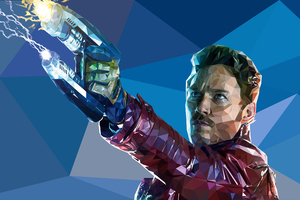 Star Lord Low Poly 4k (1360x768) Resolution Wallpaper