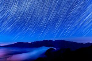 Star Trails Over The Mountains Of Madeira 4k Wallpaper