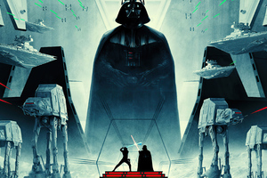 Star Wars Rey Kylo Ren Darth Vader Poster (1336x768) Resolution Wallpaper