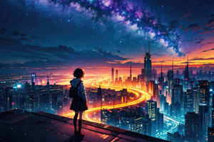 Starry Reverie Anime Scenery 5k Wallpaper