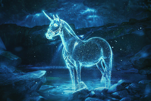 Starry Unicorn (1600x1200) Resolution Wallpaper