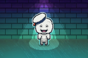 Stay Puft Marshmallow Man 8 Bit (2560x1024) Resolution Wallpaper