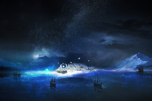 Stellar Astronaut Dream Fantasy Boats Artwork