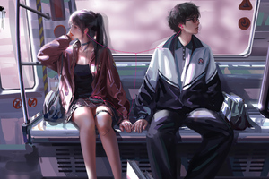 Subway Train Me And You (3840x2400) Resolution Wallpaper