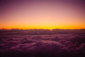 Sun Rises Over The Clouds From On Top Of Mount Fuji 5k (2560x1024) Resolution Wallpaper