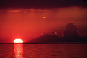 Sun Setting On Lake Ontario (2560x1080) Resolution Wallpaper