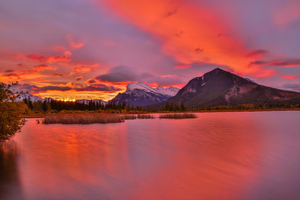 Sunrise At Banff National Park (1366x768) Resolution Wallpaper