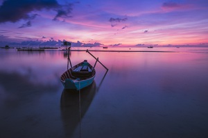 Sunrise Phu Quoc Island Boat Ocean Wallpaper