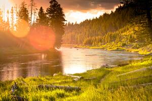 Sunset After A Storm In Yellowstone National Park 5k Wallpaper