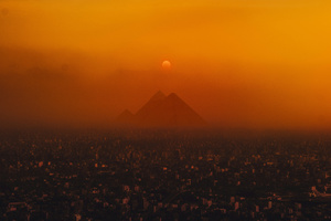 Sunset At Pyramids Egypt (320x240) Resolution Wallpaper
