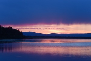 Sunset Dawn Lake Reflection Alaska Denali