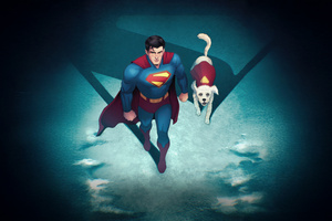 Sunset Patrol Superman And Krypto (1400x900) Resolution Wallpaper