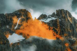 Sunset Southern Dolomites Mountains 5k Wallpaper