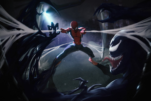 Super Spider Man Vs Venom 5k (2560x1440) Resolution Wallpaper