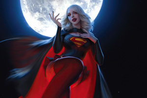 Supergirl As The Vampire Savior (1336x768) Resolution Wallpaper