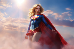 Supergirl Flying High (1336x768) Resolution Wallpaper